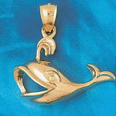Dazzlers Jewelry Whale Pendant Necklace Charm Bracelet in Yellow, White or Rose Gold 834, MPN: DZ-8…