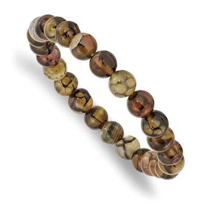 Black and Yellow Agate Beaded Stretch Bracelet SRB2866, MPN: SRB2866, 191101859441