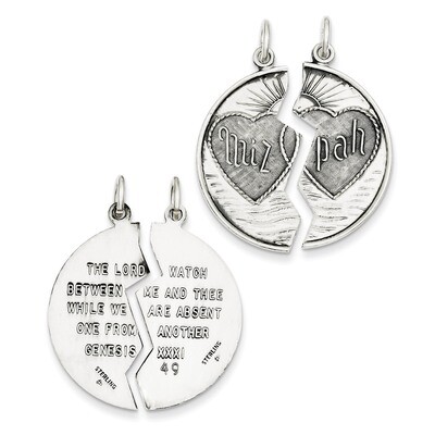 Mizpah Charm Antiqued Sterling Silver QC5960, MPN: QC5960, 191101184642