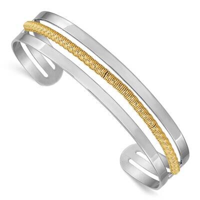 Gold-plated Bar Cuff Bangle Sterling Silver Rhodium-plated QB1279, MPN: QB1279, 883957954721