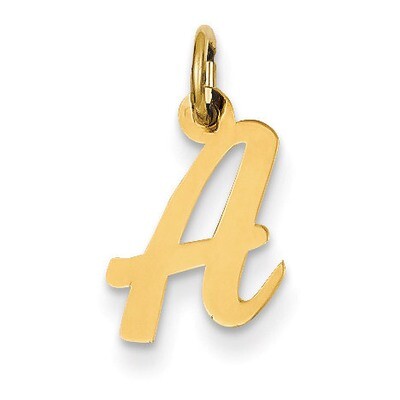 Small Script Initial A Charm 14k Gold YC658A, MPN: YC658A, 886774073200