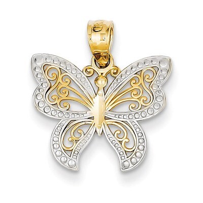 Buttterfly Charm 14K Gold &amp; Rhodium D3336, MPN: D3336, 886774093024