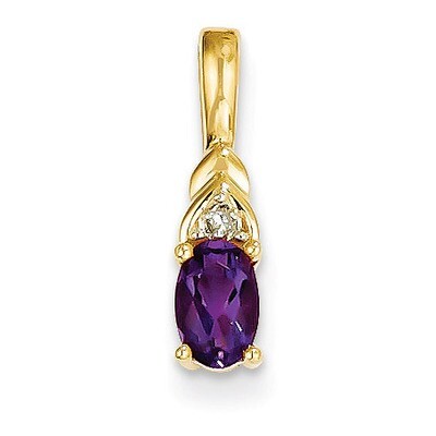 Diamond &amp; Amethyst Pendant 14k Gold XBS265, MPN: XBS265, 883957413693
