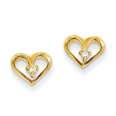Diamond Heart Post Earrings 14k Gold XE21AA, MPN: XE21AA, 883957091891