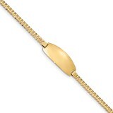 7 Inch Oval ID Curb Bracelet 14k Gold LID91-7, MPN: LID91-7, 883957724485