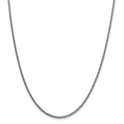 18 Inch 2.35mm Semi-solid 3-Wire Wheat Chain 14k white Gold BC179-18, MPN: BC179-18, 883957068541