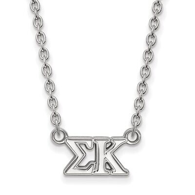 Sigma Kappa Medium Pendant with 18 Inch Chain Sterling Silver SS007SKP-18, MPN: SS007SKP-18, 886774…