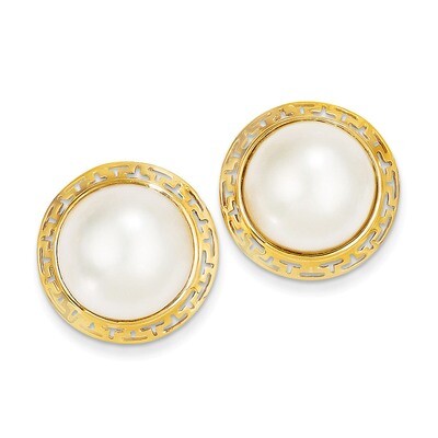 14-15mm Cultured Mabe Pearl Earrings 14k Gold XMP82, MPN: XMP82, 815479016731