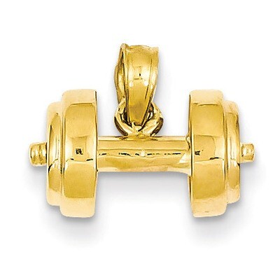 3-D Single Barbell Pendant 14k Gold C3562, MPN: C3562, 637218035403