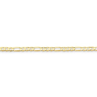 4mm Light Figaro Chain 20 Inch 10k Gold 10LF100-20, MPN: 10LF100-20, 886774420349