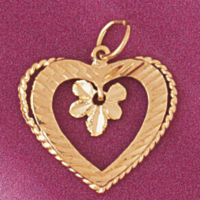 Dazzlers Jewelry Heart Pendant Necklace Charm Bracelet in Yellow, White or Rose Gold 3896, MPN: DZ-…