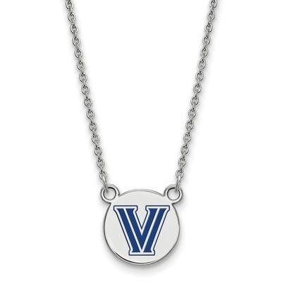 Villanova U Small Enamel Disc Pendant with Necklace Sterling Silver SS028VIL-18, MPN: SS028VIL-18, …