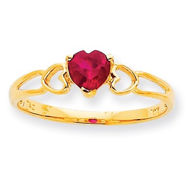 Polished Geniune Ruby Birthstone Ring 10k Gold 10XBR160, MPN: 10XBR160, 191101091223