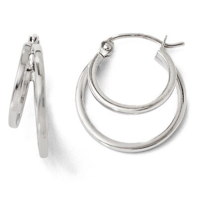 Leslie&#39;s Polished Hinged Hoop Earrings - 14k White Gold HB-38D, MPN: 38D, 883957024257