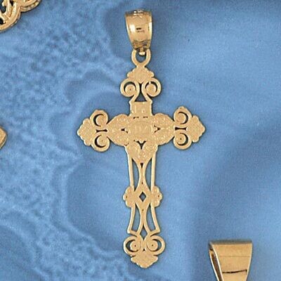 Dazzlers Jewelry Cross Pendant Necklace Charm Bracelet in Yellow, White or Rose Gold 7857, MPN: DZ-…