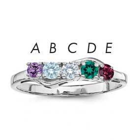 Genuine 5 Stone Mother&#39;s Ring 14k White Gold XMR86/5WGY, MPN: XMR86/5WGY, 883957969312