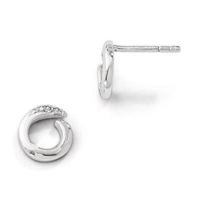 .02ct. Diamond Earrings Sterling Silver QW194, MPN: QW194, 883957314761