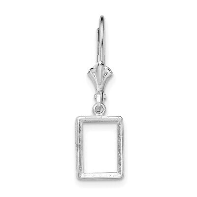 Emerald 6 x 4mm Back-Set Dangle Leverback Earring Mounting 14k White Gold WG419, MPN: WG419,