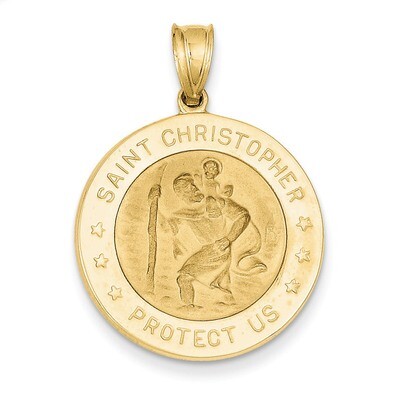Saint Christopher Medal Pendant 14k Gold M1484, MPN: M1484, 637218038770