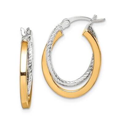 Gold Tone Twisted Hoop Earrings Sterling Silver QE14123, MPN: QE14123, 883957176079