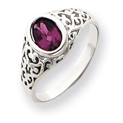 7x5mm Oval Rhodolite Garnet ring 14k White Gold Y4674RG, MPN: Y4674RG, 883957591810