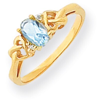Blue Topaz Diamond Ring 14k Gold 6x4mm Oval Y4690BT/A, MPN: Y4690BT/A, 883957582399