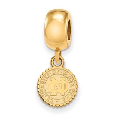 University of Notre Dame Bead Charm Extra-Small Dangle Gold-plated Sterling Silver GP073UND, MPN: G…