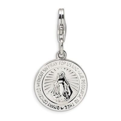 Miraculous Medal Charm - Sterling Silver QCC495 by Amore La Vita, MPN: QCC495, 883957334523