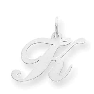 Small Fancy Script Initial K Charm 14k white Gold YC651K, MPN: YC651K, 191101634482