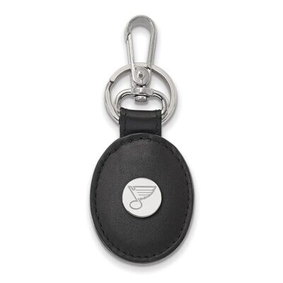 Saint Louis Blues Black Leather Oval Key Chain Sterling Silver SS011BLE-K1, MPN: SS011BLE-K1, 88677…