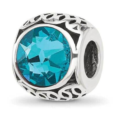 Antiqued Teal Swarovski Crystal Bead Sterling Silver QRS4366, MPN: QRS4366,