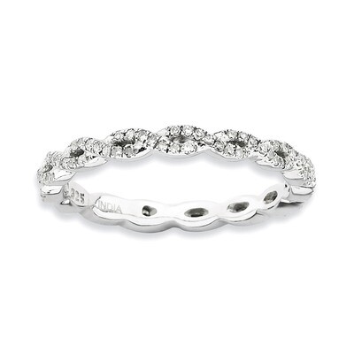 Diamond Ring - Sterling Silver Polished QSK656, MPN: QSK656, 886774157719