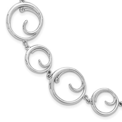 .03Ct. Diamond Bracelet Sterling Silver QW236-7, MPN: QW236-7, 883957503233