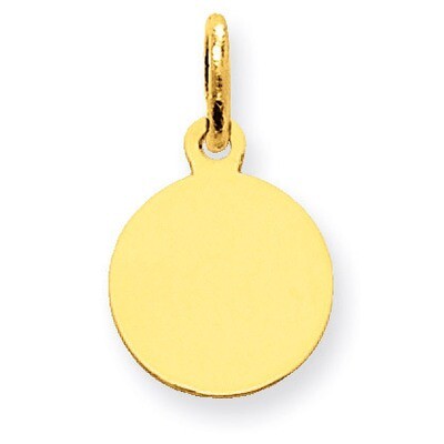 Plain .009 Gauge Circular Engravable Disc Charm 14k Gold XM134/09, MPN: XM134/09, 883957541631