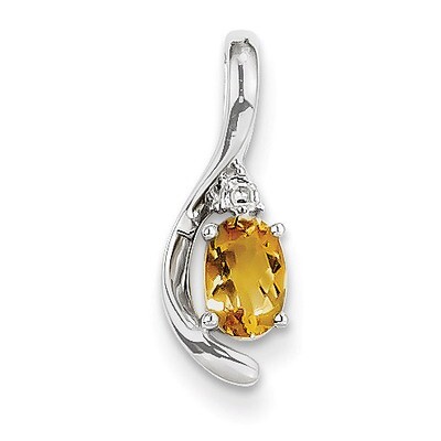 Citrine Diamond Pendant 14k White Gold Genuine XBS402, MPN: XBS402, 883957374413