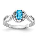 6x4mm Oval Blue Topaz Checker Aa Diamond Ring 14k White Gold Y2086BC/AA, MPN: Y2086BT_AA, 883957706…