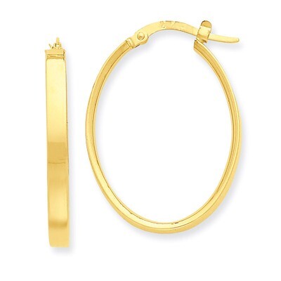 Oval Hoop Earrings 14k Gold PRE557, MPN: PRE557, 883957325965