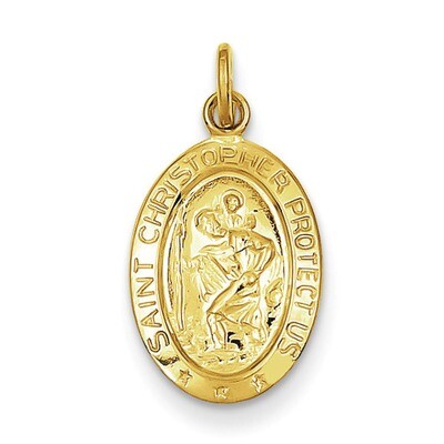 Saint Christopher Medal 24k Gold-plated Sterling Silver QC5626, MPN: QC5626, 191101183539