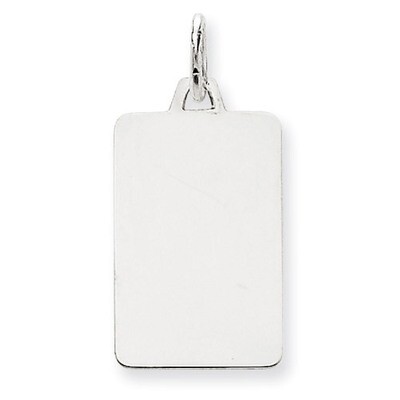 Plain .013 Gauge Rectangular Engravable Charm 14k White Gold XWM96/13, MPN: XWM96/13, 883957500201