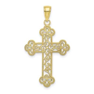Beaded Edge Charm 10k Gold Textured 10K8547, MPN: 10K8547, 63721816282