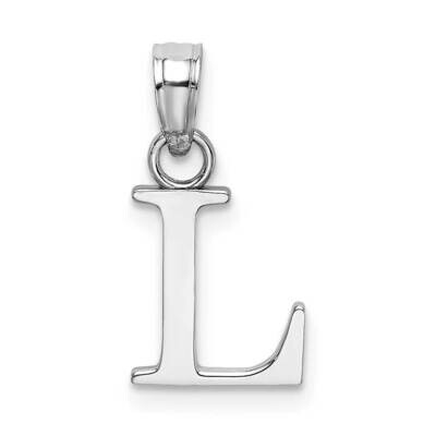 L Block Initial Charm 10k White Gold Polished 10K6423WL, MPN: 10K6423WL, 63721818804