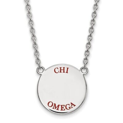 Chi Omega Small Enameled Pendant with 18 Inch Chain Sterling Silver SS015CHO-18, MPN: SS015CHO-18, …
