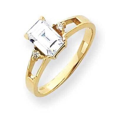 7x5mm Emerald Cut Cubic ZirconiDiamond Ring 14k Gold Y4757CZ_AA, MPN: Y4757CZ_AA, 883957664323