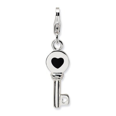 3-D Enameled Key Charm Sterling Silver QCC133 by Amore La Vita, MPN: QCC133, 883957330907