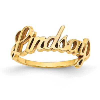 Laser Laser Polished Name Ring Gold-plated Silver XNR74GP, MPN: XNR74GP,