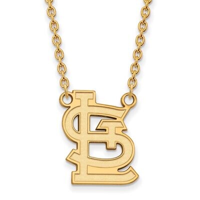 Saint Louis Cardinals Large Pendant with Chain Necklace Gold-plated Silver GP053CRD-18, MPN: GP053C…