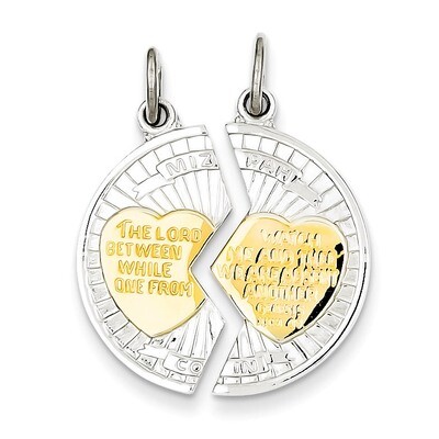 Gold Plated Polished Mizpah 2-piece Pendant Sterling Silver QC7429, MPN: QC7429, 883957479279