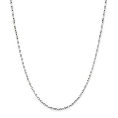 1.65mm Elongated Box Chain 26 Inch Sterling Silver QPE13-26, MPN: QPE13-26,