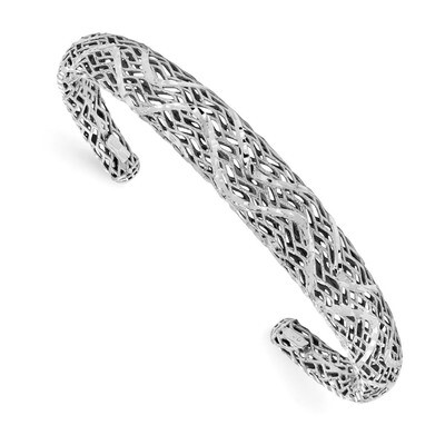 Leslie&#39;s Bangle Sterling Silver Polished Diamond-cut HB-QLF1057, MPN: QLF1057, 191101878992