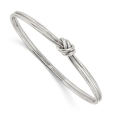 Knot Slip on Bangle Sterling Silver Rhodium-plated Polished QB1080, MPN: QB1080, 191101328473